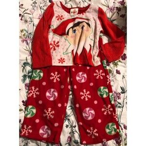 Girls Christmas Elf on the Shelf Fleece Pj Set Size 4T NWT B5